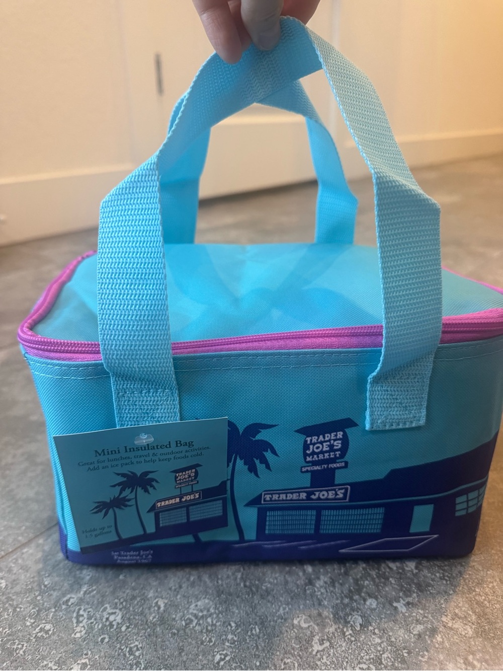 Trader Joe’s blue purple colorful mini insulated bags NEW